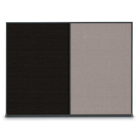 United Visual Products Double Door Radius Plus Corkboard, 48"X UV8003PLUS-BRONZE-CLOUD